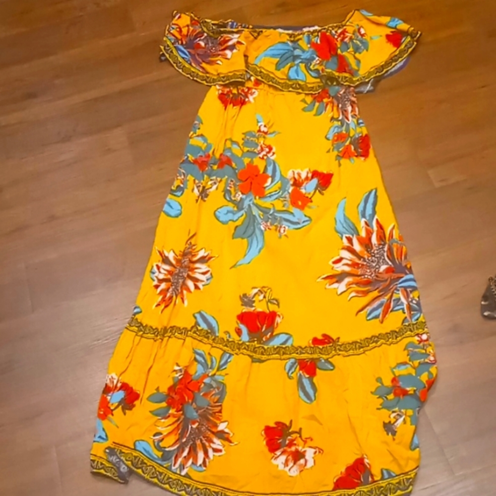 Tropical Vacation Dress off shoulders